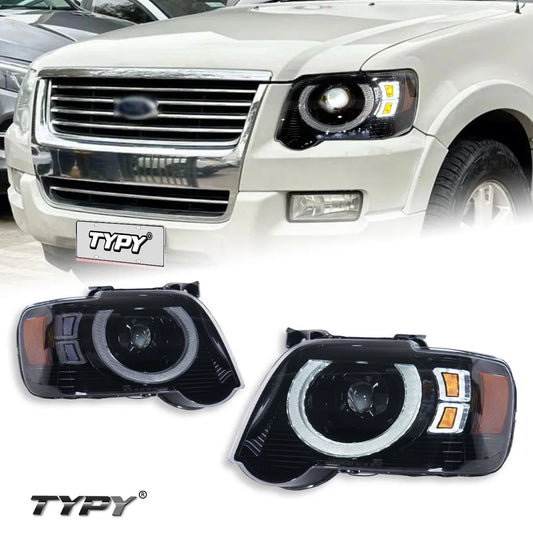 TYPY LED Headlights for Ford Explorer 2006-2010 – Defender Style Headlight Assembly with DRL &amp; Turn Signals