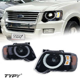 TYPY LED Headlights for Ford Explorer 2006-2010 – Defender Style Headlight Assembly with DRL &amp; Turn Signals