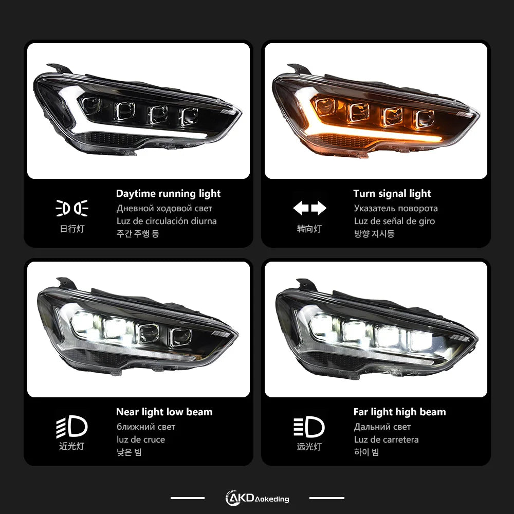 Car Lights for Hyundai IX35 Headlight Projector Lens Tucson Dynamic Signal Head Lamp LED Headlights Drl Automotive Accessory