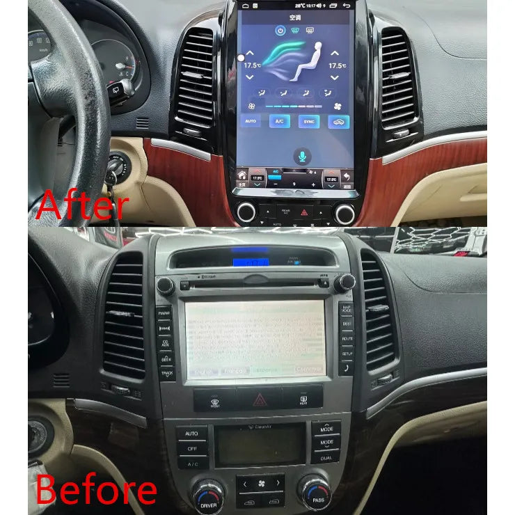 12.1" Android Car Stereo for Hyundai Santa Fe 2006-2012 – GPS Navigation, Wireless CarPlay & HD Touchscreen