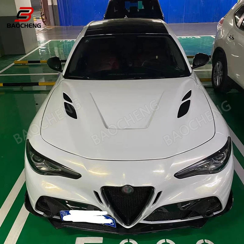 Half Carbon Fiber Front Bumper Lip for Alfa Romeo Giulia