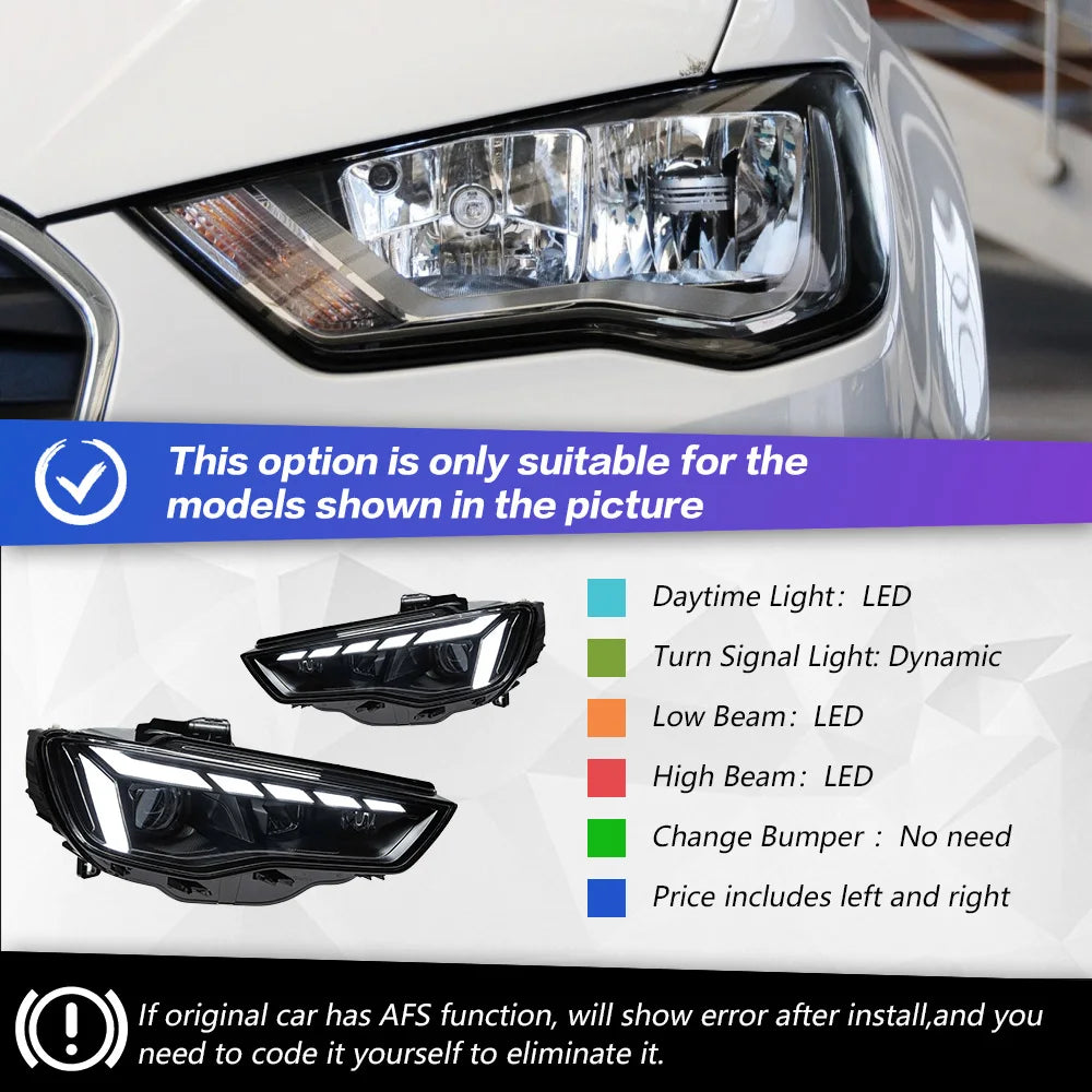 RS3 Style LED Headlights for Audi A3 (2013-2016)