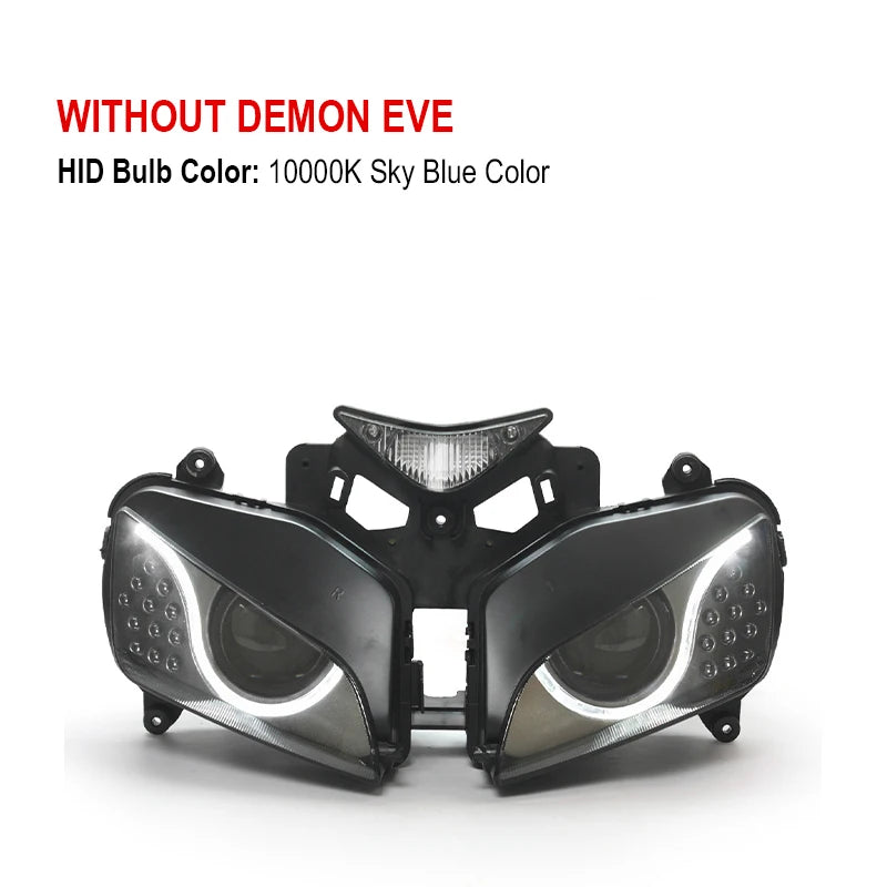 LED Optical Fiber Headlight Assembly for Honda CBR1000RR 2004-2007 – Dual Lens Headlamp with Integrated Turn Signals