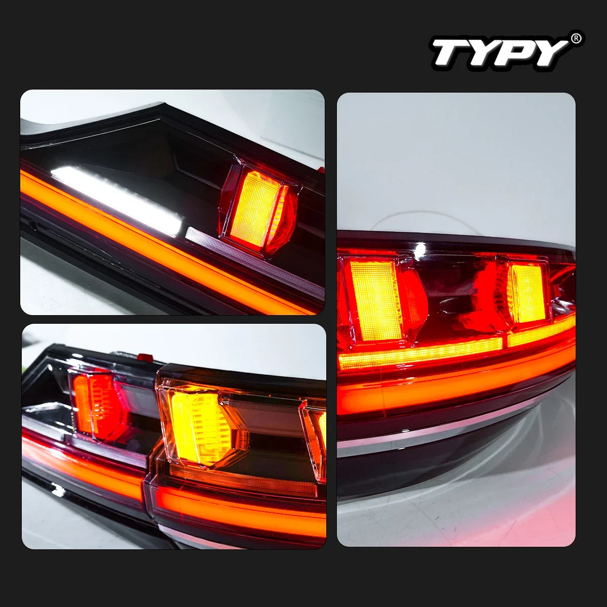 TYPY LED Tail Lights for Ford Mondeo 2013-2021 – Projector Rear Lamps with DRL &amp; Dynamic Turn Signals