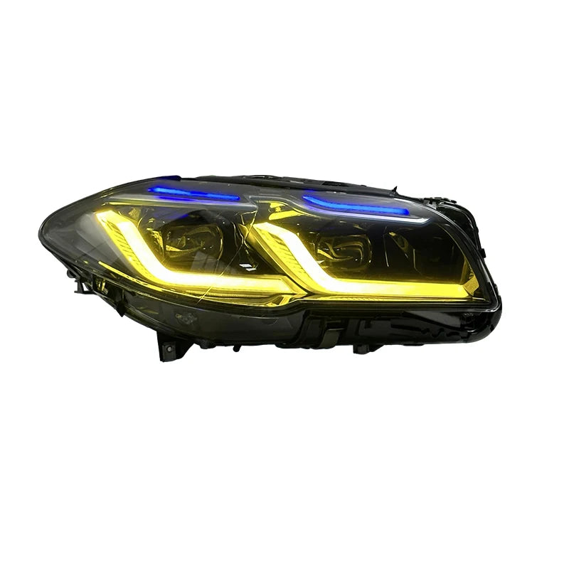 SJC Car Parts LED Headlights for BMW 5 Series F10 F18 2010-2017 520i 525i 530i 528i Headlamp Upgrade Dual-color Front Lights