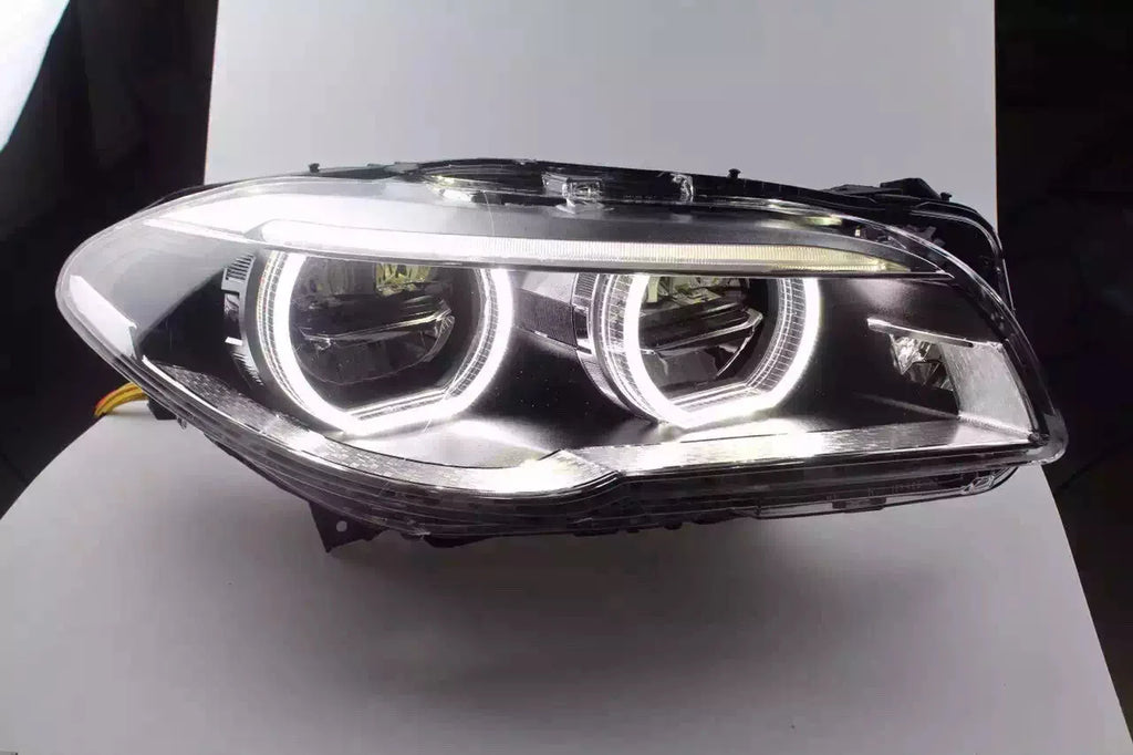 Angel Eyes F10 Headlights Assy for BMW 10-17 F10/F18 Headlights Upgraded to 5 Series Angel Eyes LED Daily Running Lights