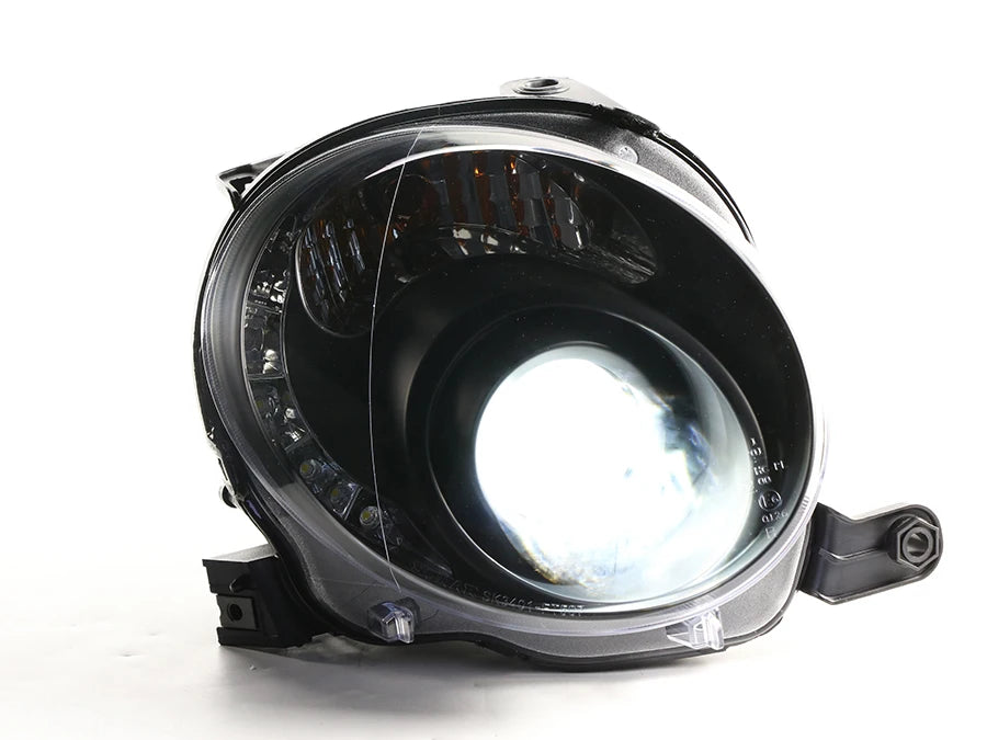 LED Angel Eyes Headlights for Fiat 500 2007-2014 – DRL Projector Headlamp Upgrade