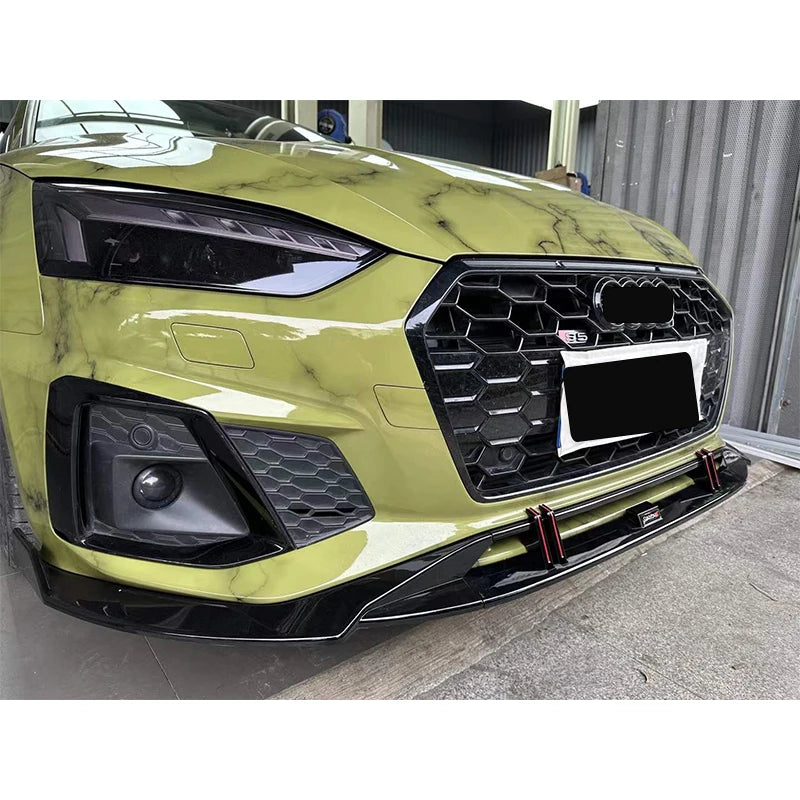 RS-Style Real Carbon Fiber Front Lip for Audi A5 / S5 B9.5 Sportback &amp; Coupe (2021–2024)