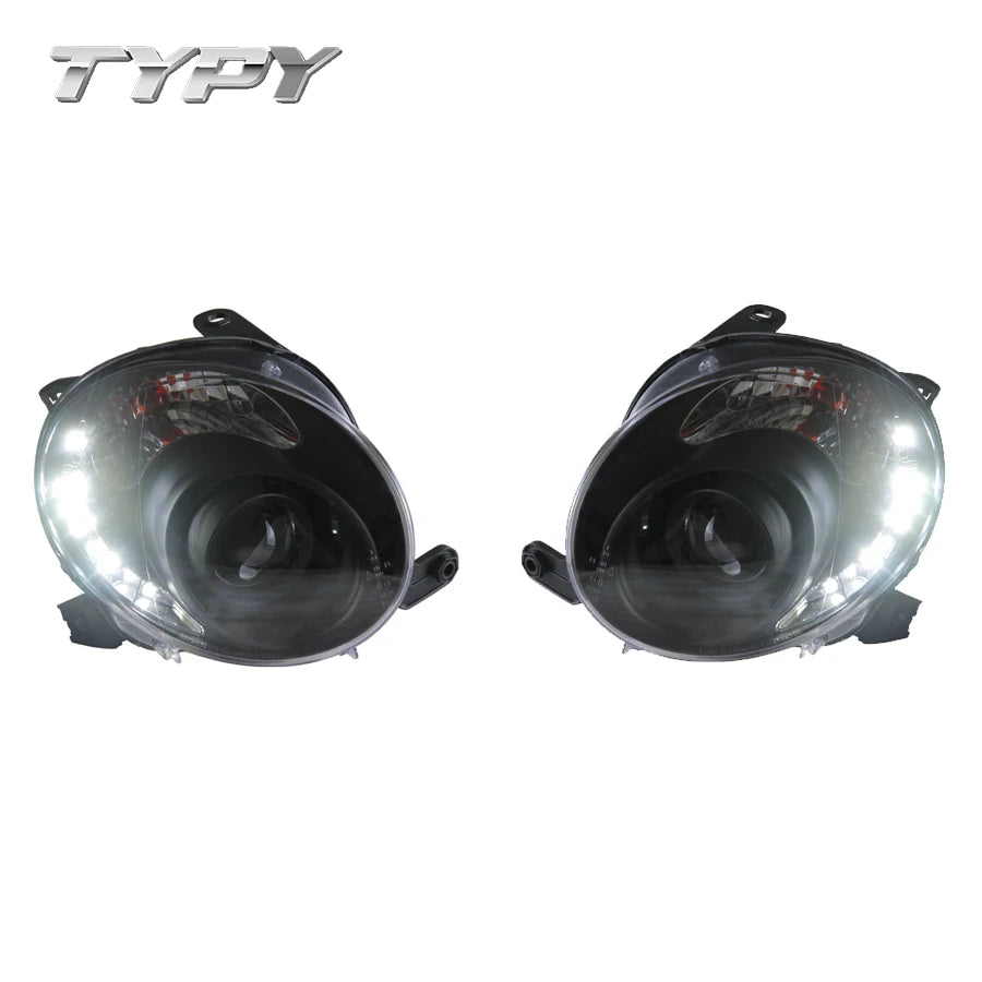 LED Angel Eyes Headlights for Fiat 500 2007-2014 – DRL Projector Headlamp Upgrade