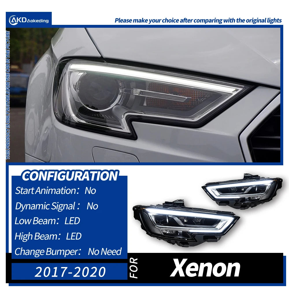 LED Projector Headlights for Audi A3 (2017-2020) and (2013-2016)