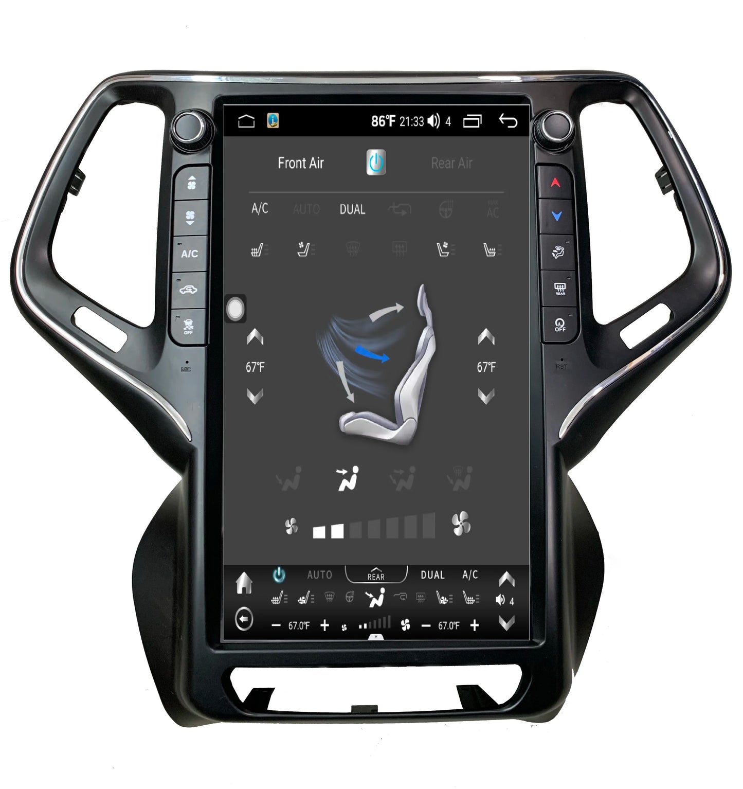 13.6" Android Wireless 4G Carplay Vertical Touch Screen Navigation GPS Car Stereo for Jeep Cherokee 2014 2015 - 2021