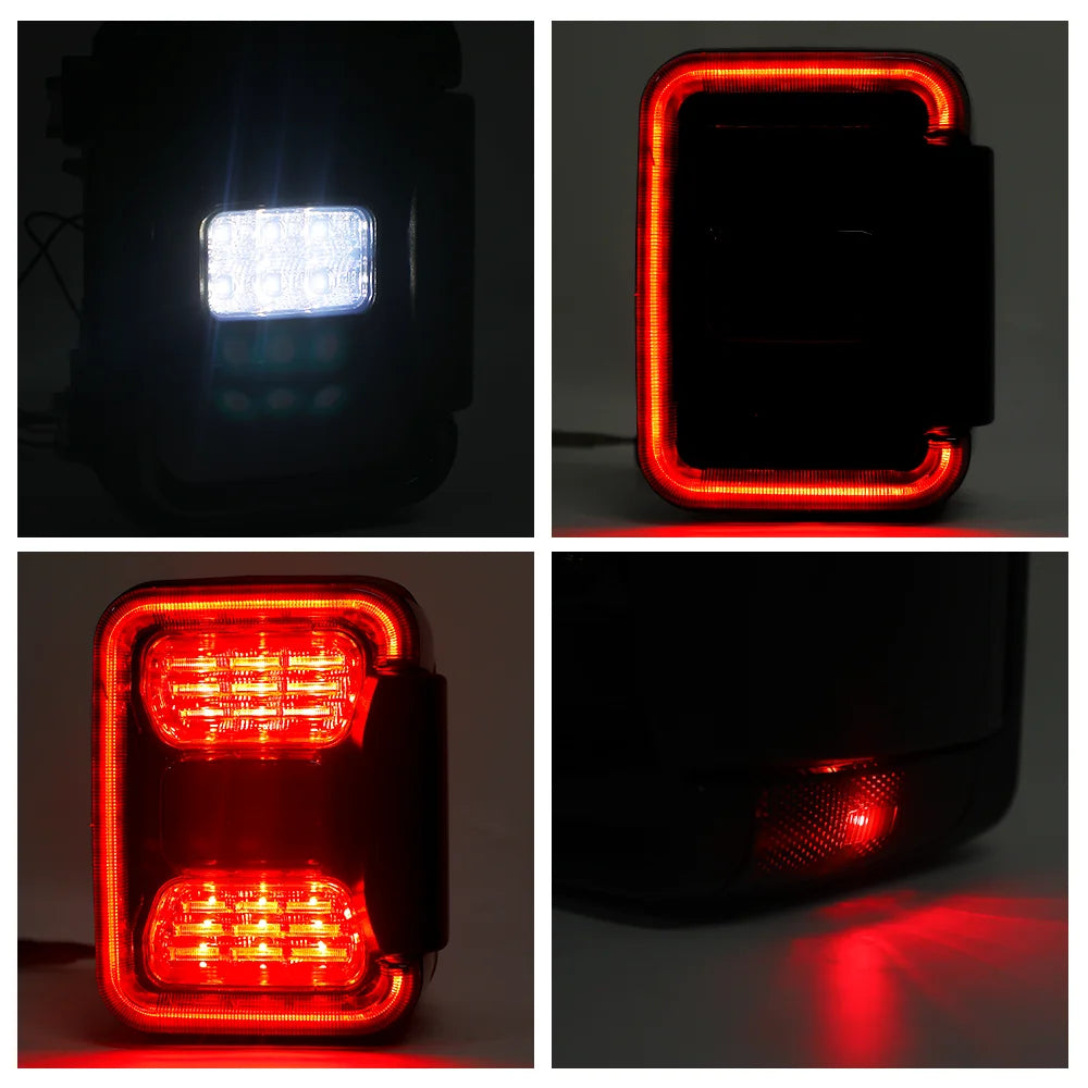Smoked LED Tail Lights for Jeep Gladiator JT 2018-2024 – DRL, Sequential Turn Signals & Plug & Play Installation
