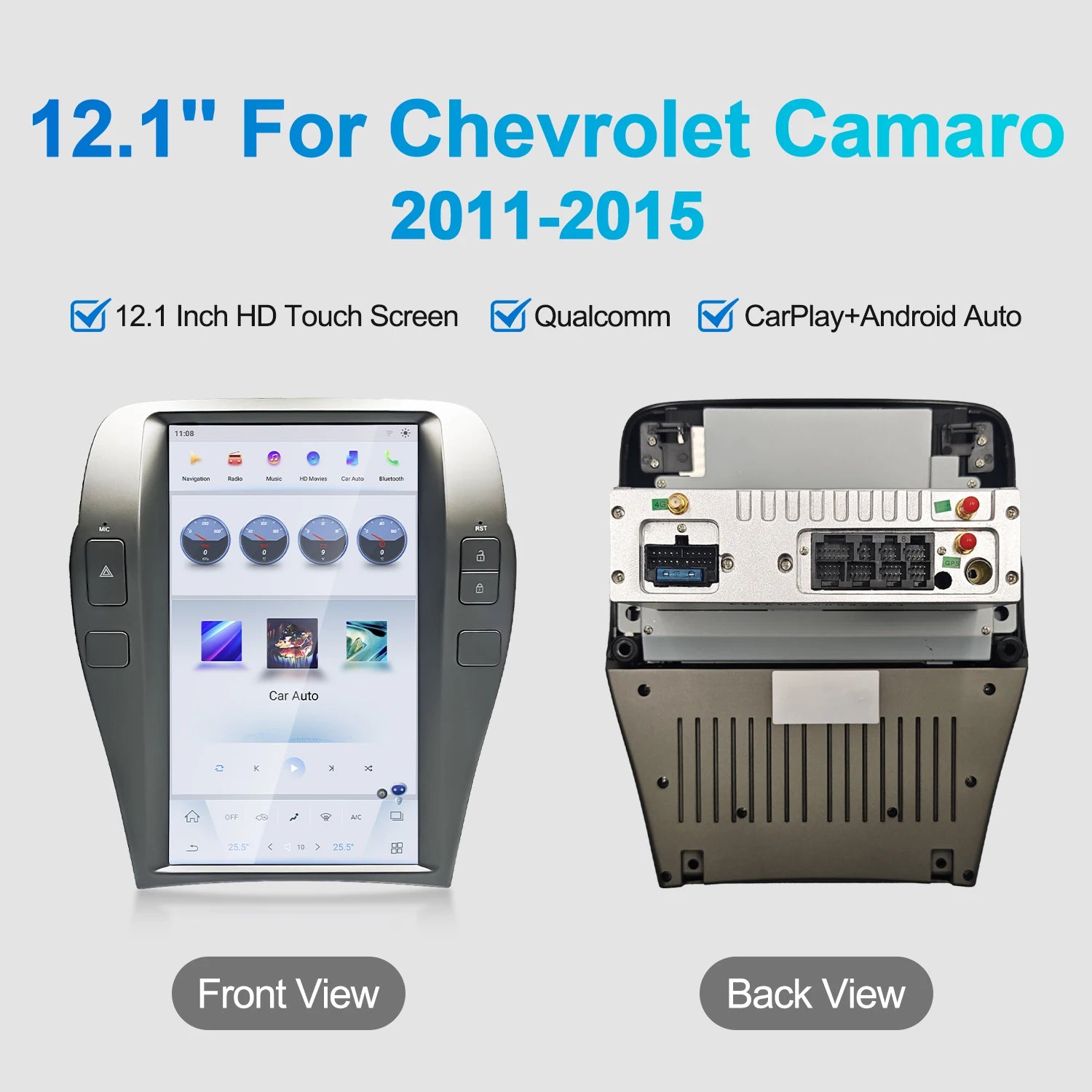 Navihua for Chevrolet Camaro 2011-2015 Car Upgrade 12.1inch Vertical Screen Android Car Radio Multimedia Carplay GPS Navigation