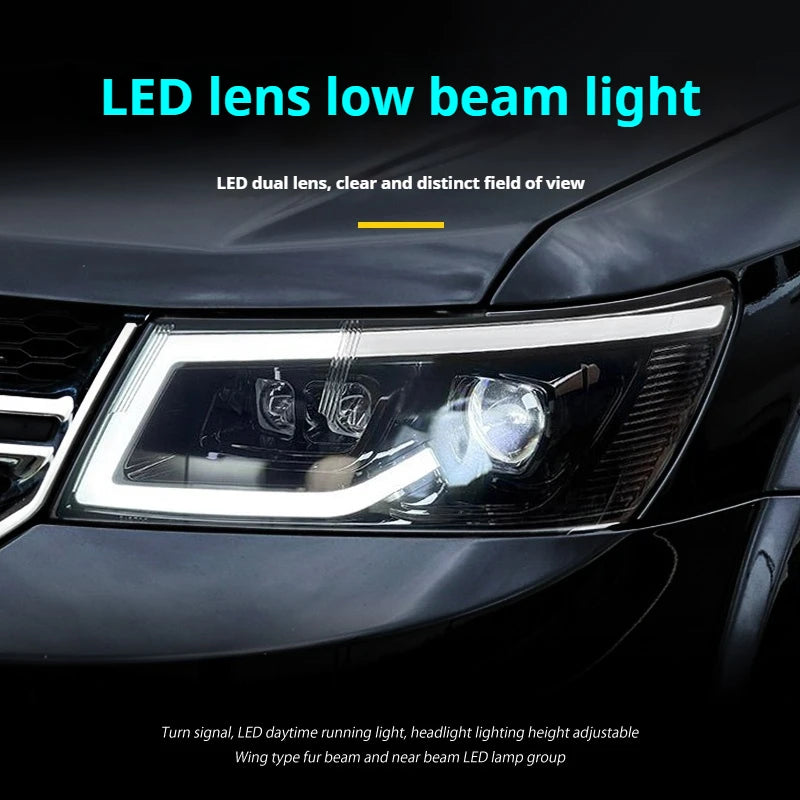 LED Projector Headlights for Dodge Journey & Fiat Freemont (2009–2019) – DRL Headlamp Upgrade Kit