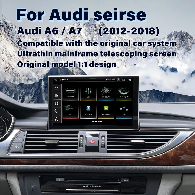 9" Android 13 Car Stereo with Wireless CarPlay for Audi A6 C7 &amp; A7 (2012–2018)
