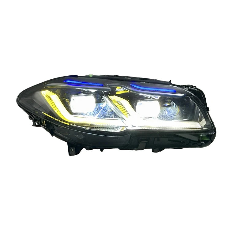 SJC Car Parts LED Headlights for BMW 5 Series F10 F18 2010-2017 520i 525i 530i 528i Headlamp Upgrade Dual-color Front Lights