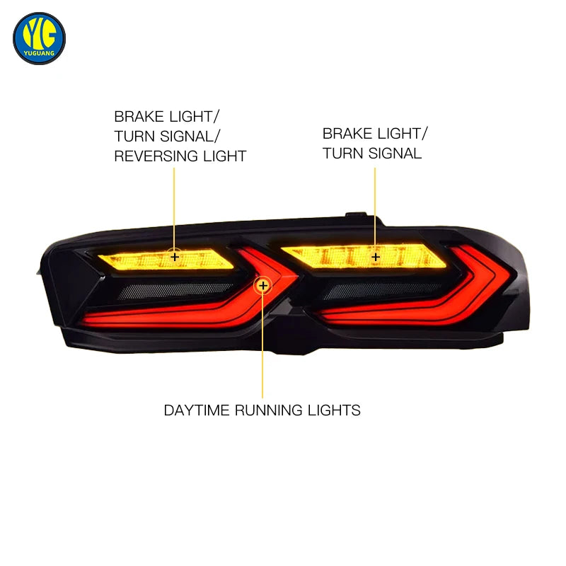 YU GUANG for Chevrolet Camaro Taillight Car Accessories 2019 2022 Taillamp Upgrade Tail Lamp Black Rear Light Lamp LED Indictors