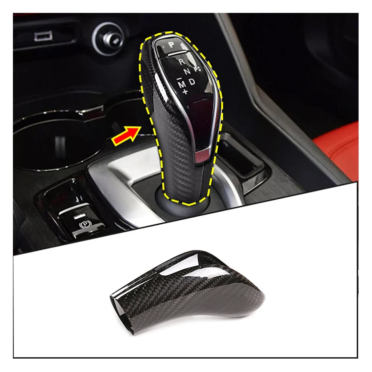 Real Dry Carbon Fiber Gear Shift Cover for Alfa Romeo Giulia &amp; Stelvio (2020–2023)