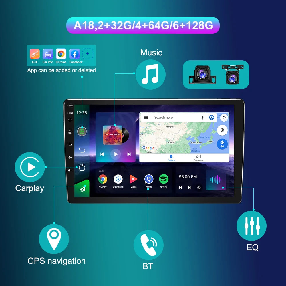 Wireless CarPlay 4+64GB Android 13 for Kia RIO YB KX Cross 2016-2020 Car Stereo Radio GPS WIFI BT