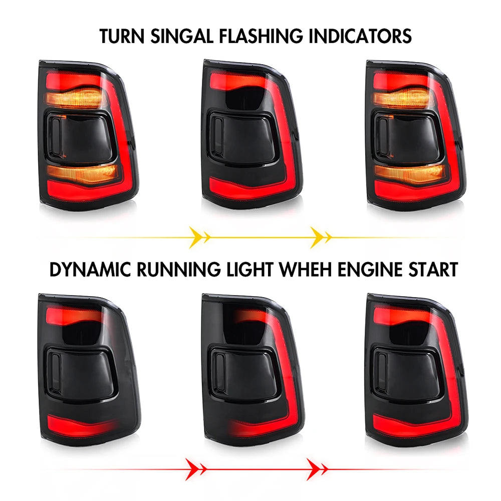 LED Tail Lights for Dodge RAM 1500 (2019–2024) – RAM-B185D-S Rear Lamp Assembly