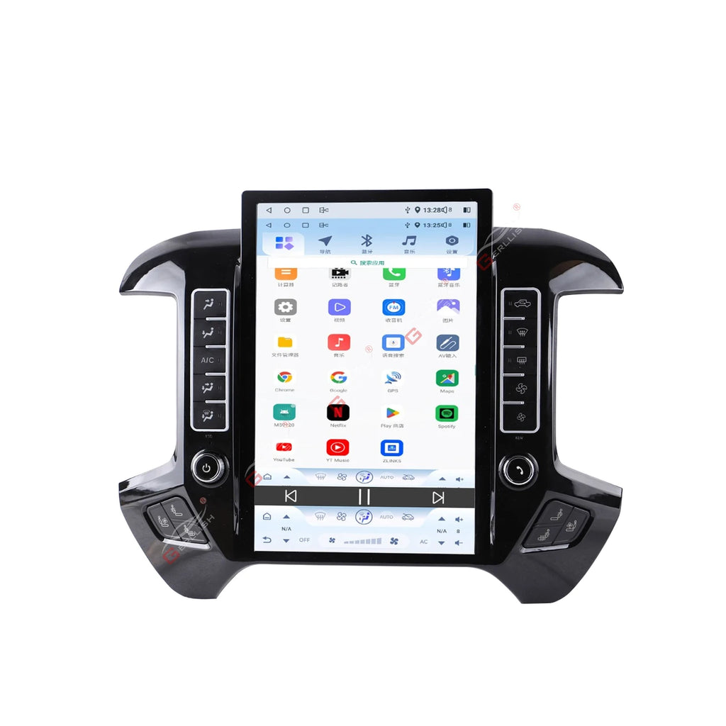 Tesla Style Android Car Stereo for Chevrolet Silverado & GMC Sierra 2014-2020 – Wireless CarPlay, Android Auto & GPS Navigation