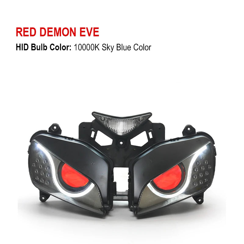 LED Optical Fiber Headlight Assembly for Honda CBR1000RR 2004-2007 – Dual Lens Headlamp with Integrated Turn Signals