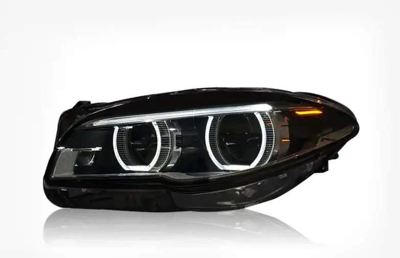 Angel Eyes F10 Headlights Assy for BMW 10-17 F10/F18 Headlights Upgraded to 5 Series Angel Eyes LED Daily Running Lights