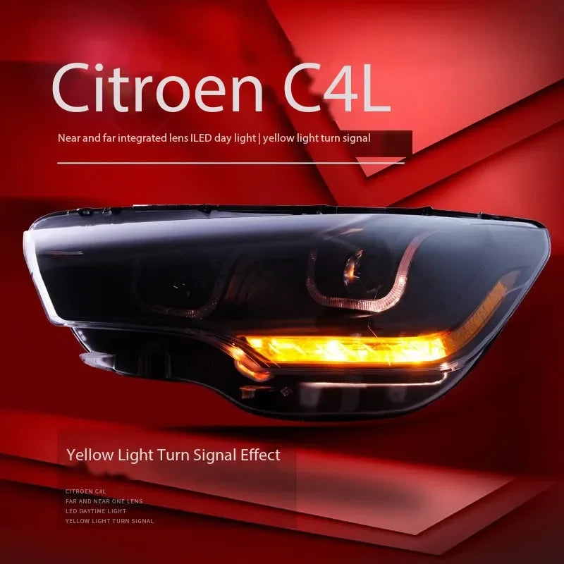 Car Headlamp Headlights Modified LED Head Lamp Head Light Daytime Running Lights for Citroen C4L 2013-2016