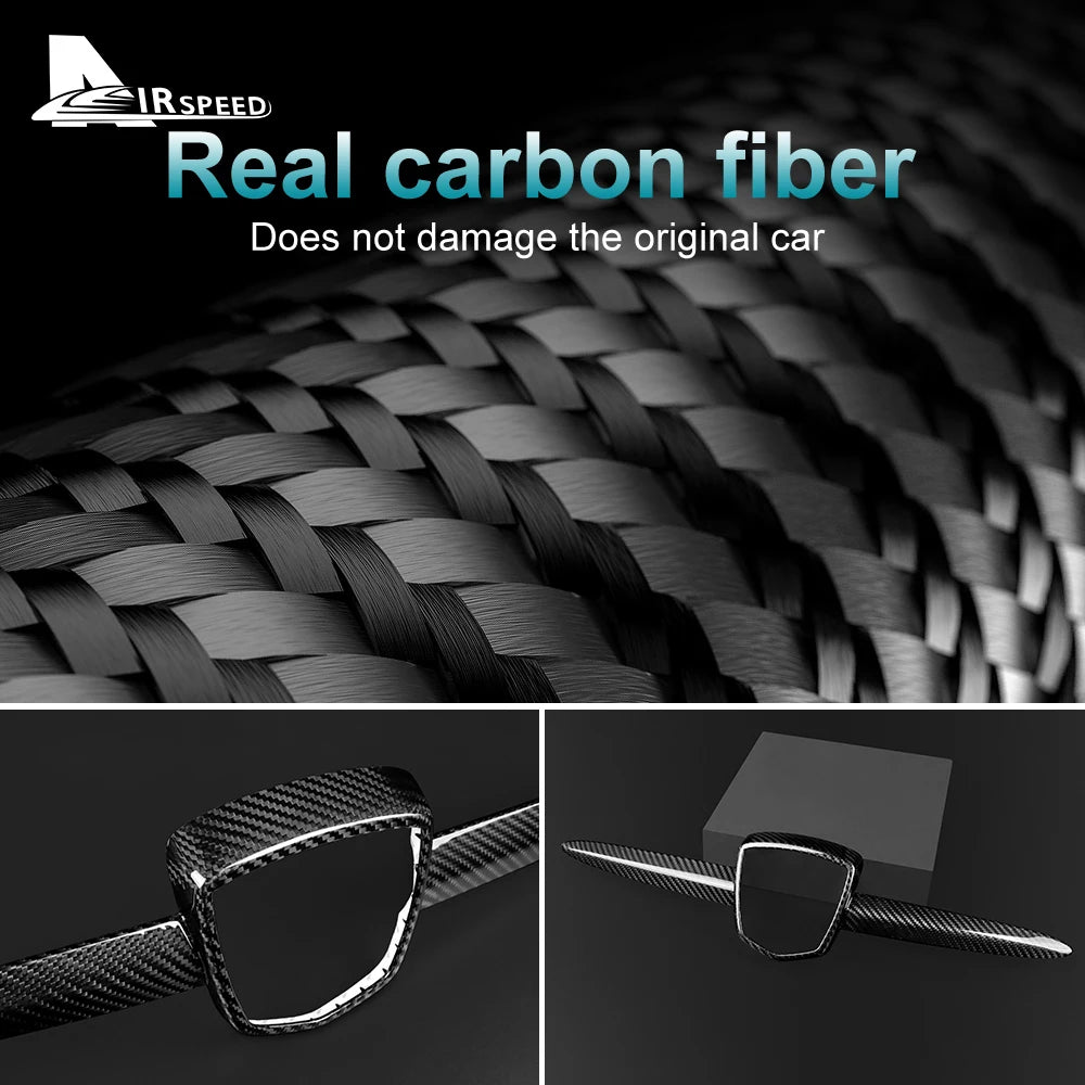 Real Dry Carbon Fiber Front Badge Whiskers Logo Frame for Abarth 595 &amp; 695 (2012–2023)
