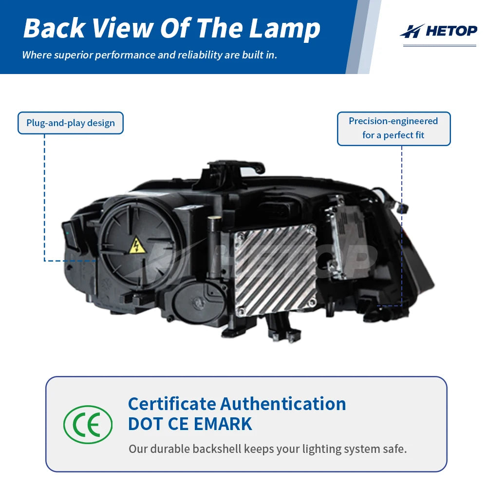 HETOP LED Matrix Headlights for Audi A4 (2008–2012) – Plug &amp; Play Upgrade with DRL &amp; Angel Eye