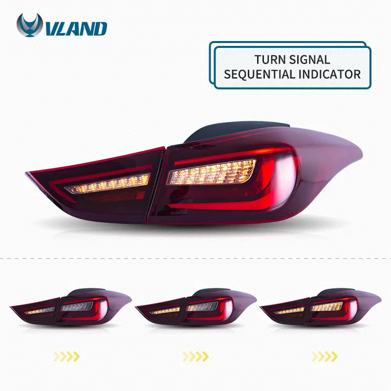 VLAND Factory Wholesales LED Taillights Sequential Rear Light 2012 2013 2014 2015 2016 2017 2018 Tail Light for HYUNDAI Elantra