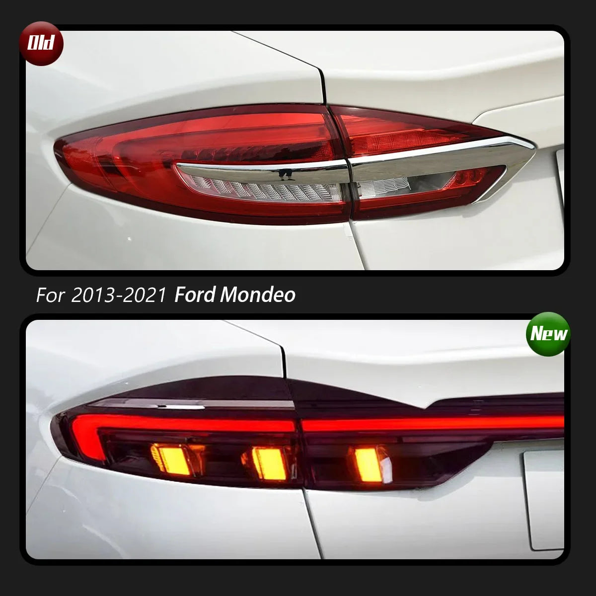 TYPY LED Tail Lights for Ford Mondeo 2013-2021 – Projector Rear Lamps with DRL &amp; Dynamic Turn Signals