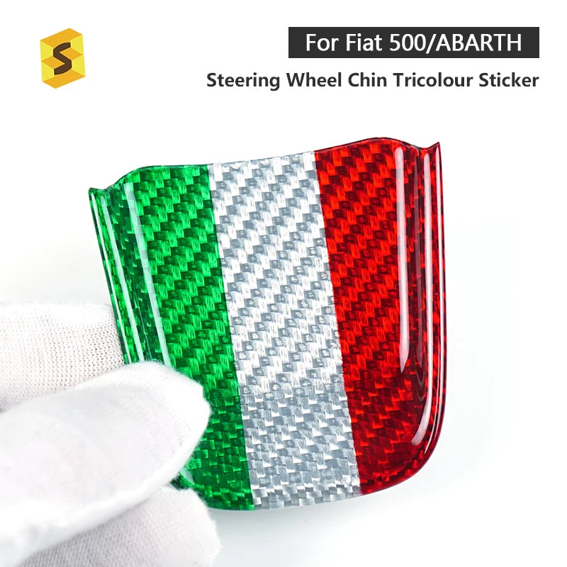 Real Carbon Fiber Steering Wheel Chin Trim for Fiat 500 &amp; Abarth (2020–2023)