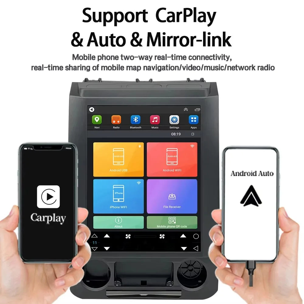 TS10 Android Car Stereo for Ford F-150 2016-2021 – 12.1" Vertical Screen with Wireless CarPlay &amp; Android Auto