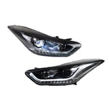 LED Headlight Assembly for Hyundai Elantra 2012-2016 – Bifocal Lens High-Performance Front Light Upgrade