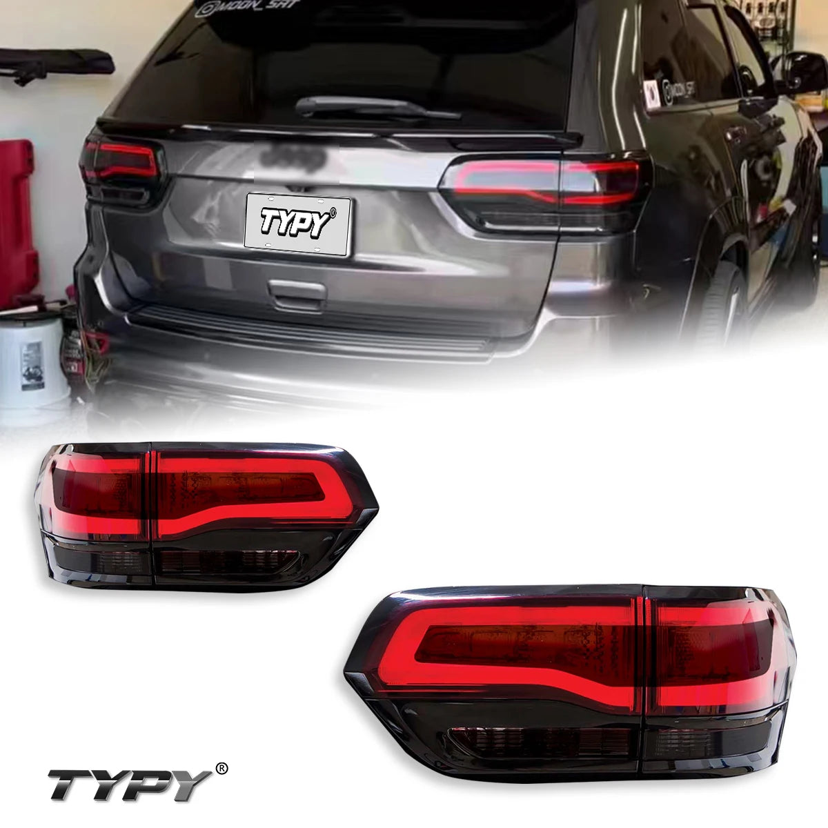 LED Tail Lights for Jeep Grand Cherokee 2014-2021 – Smoke Lens with DRL & Dynamic Turn Signals
