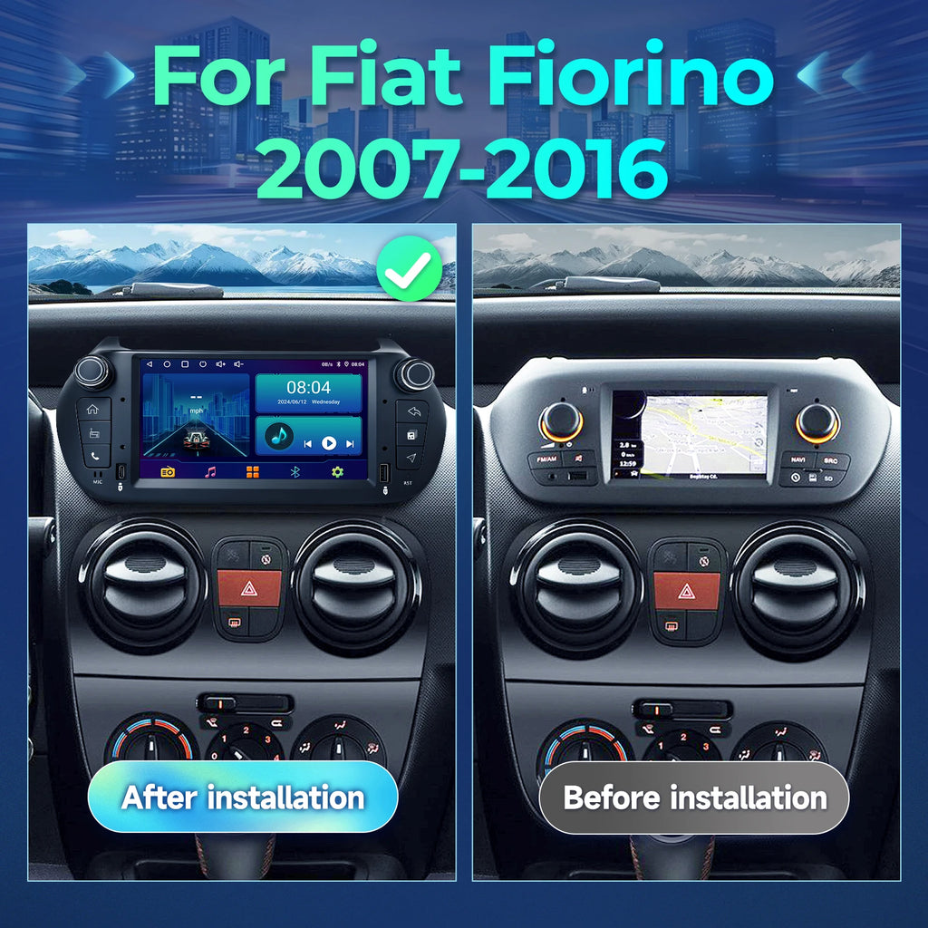7-Inch Android Car Stereo for Fiat Fiorino 2007-2016 – Wireless CarPlay, Android Auto &amp; GPS Navigation