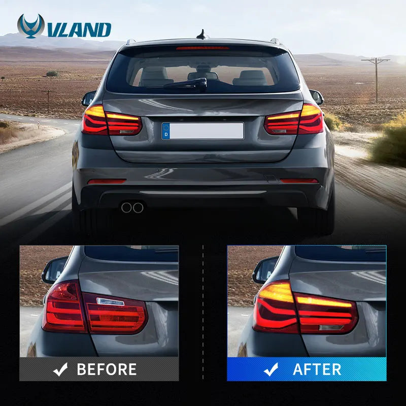 VLAND Full LED Tail Lights for BMW F30 &amp; F35 (2013–2015) | Sequential Turn Signals