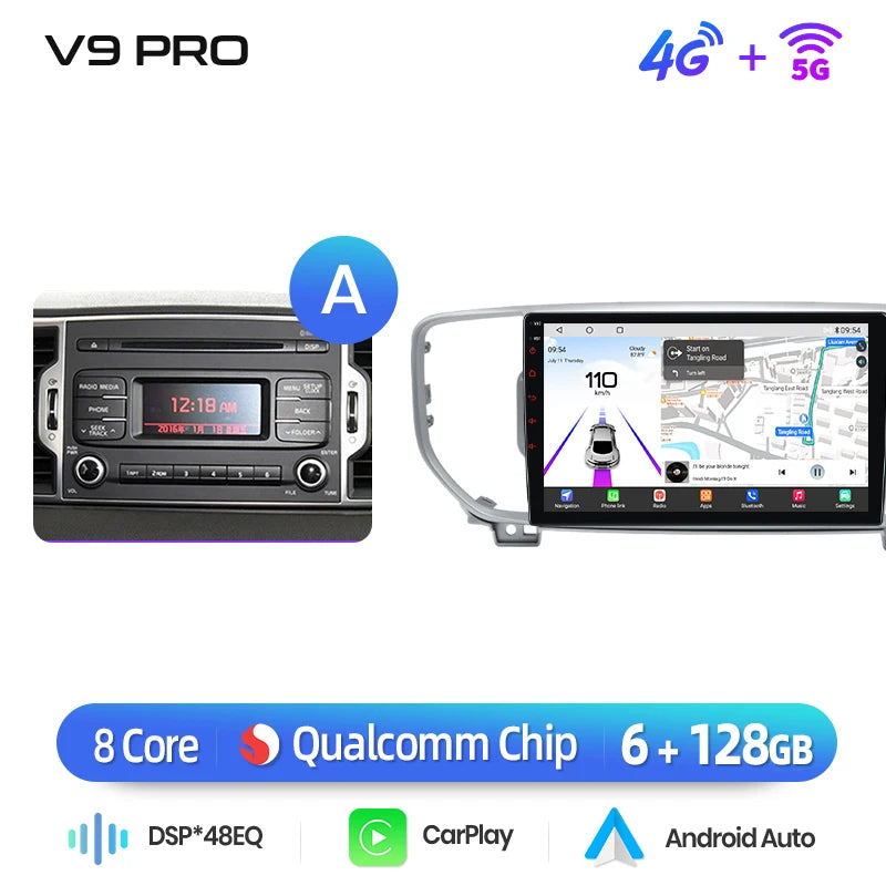 Junsun Qualcomm Chip Android Car Radio for KIA Sportage 4 QL 2016-2018 Apple CarPlay Stereo 360 Camera 1.8 Ghz