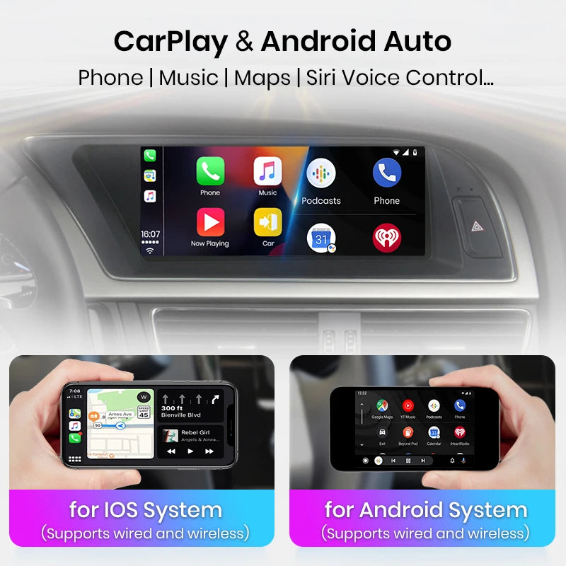 Junsun Android Car Stereo for Audi A5 (2009–2016) – Wireless CarPlay, Android Auto &amp; GPS Navigation