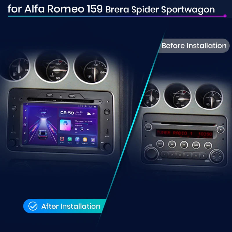 Junsun 7-Inch Android Auto &amp; CarPlay Radio for Alfa Romeo 159, Brera &amp; Spider