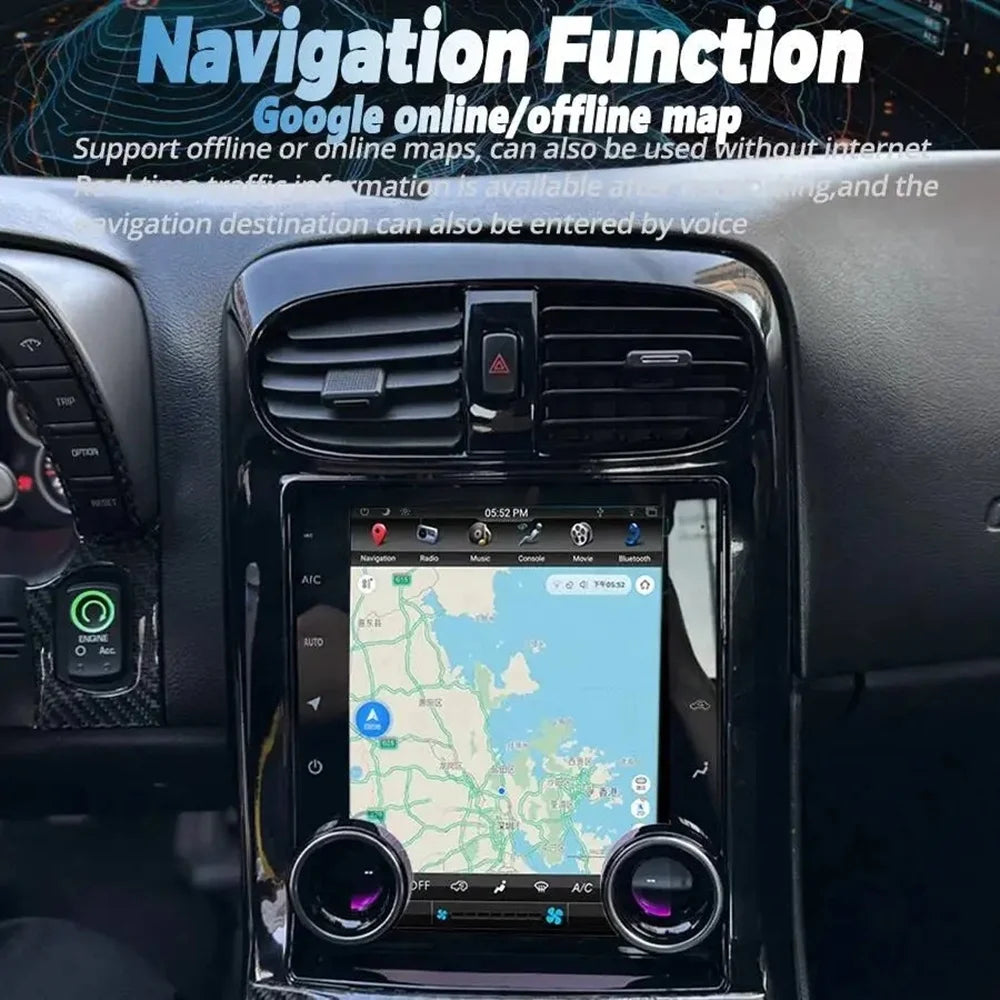 RoadNavi Android 13 Car Stereo for Chevrolet Corvette C6 (2005-2013) – Wireless CarPlay, GPS &amp; 360° Camera Support