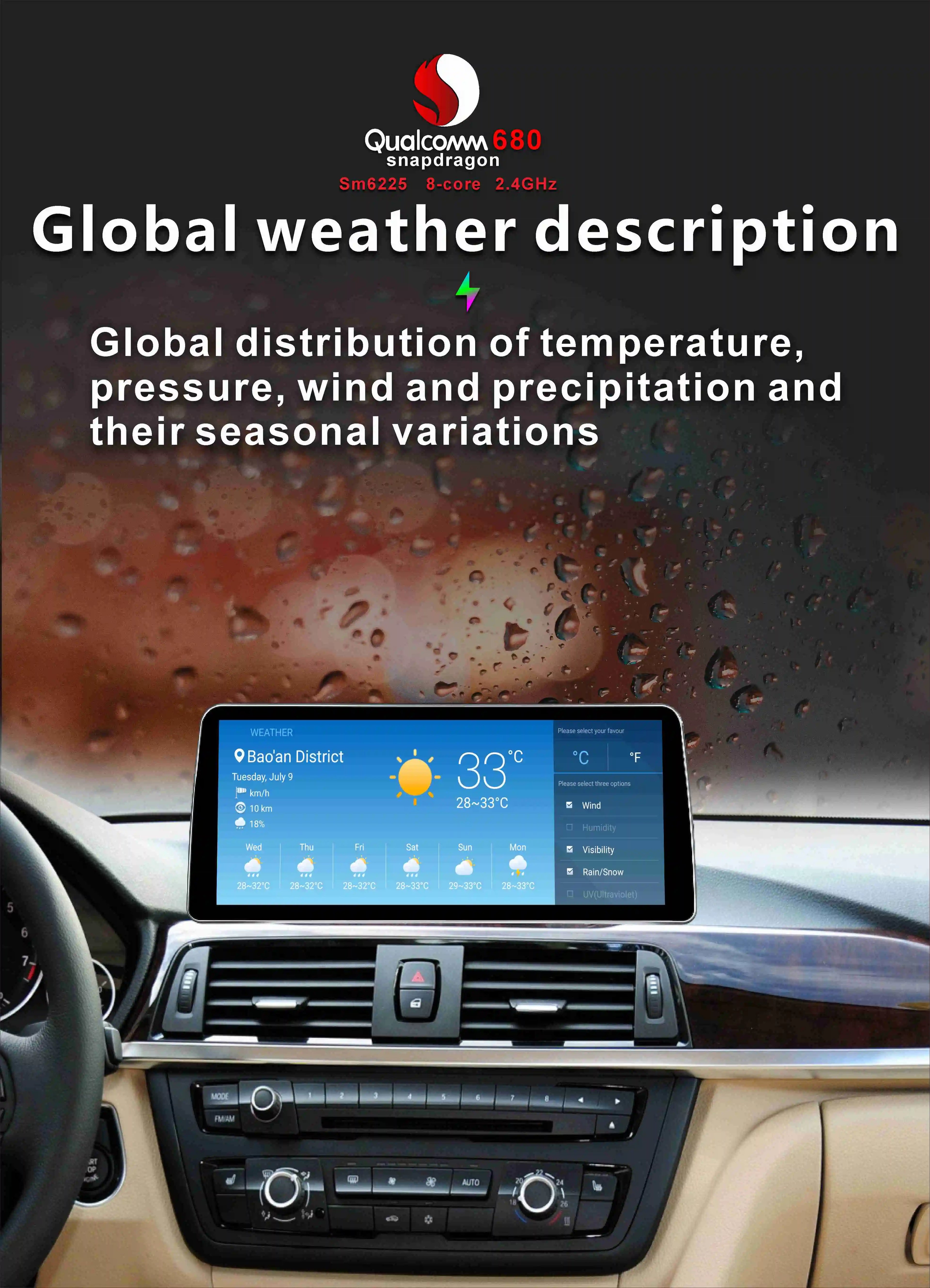 12.3-inch New Qualcomm 680 Android System Wireless Carplay AUTO for BMW3/4series F30 F31 F32 F33 Car Video Player GPS Car Radio