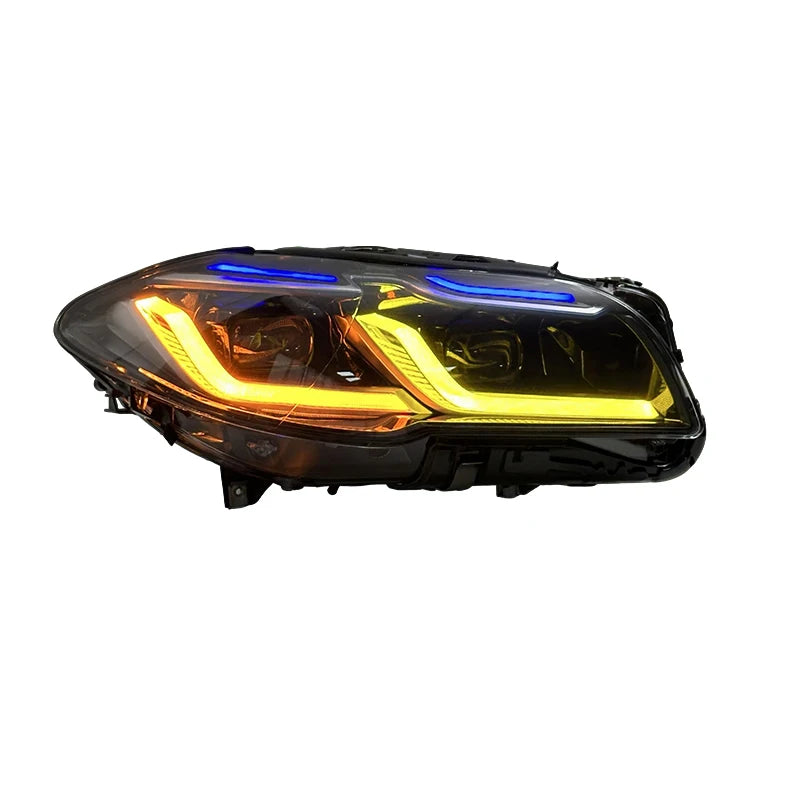SJC Car Parts LED Headlights for BMW 5 Series F10 F18 2010-2017 520i 525i 530i 528i Headlamp Upgrade Dual-color Front Lights