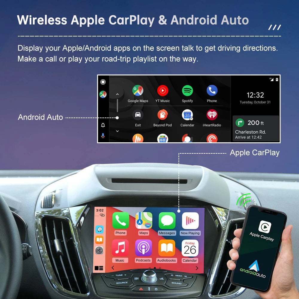 Wireless Apple CarPlay & Android Auto Interface for Ford Focus 2014-2016 Sync 2