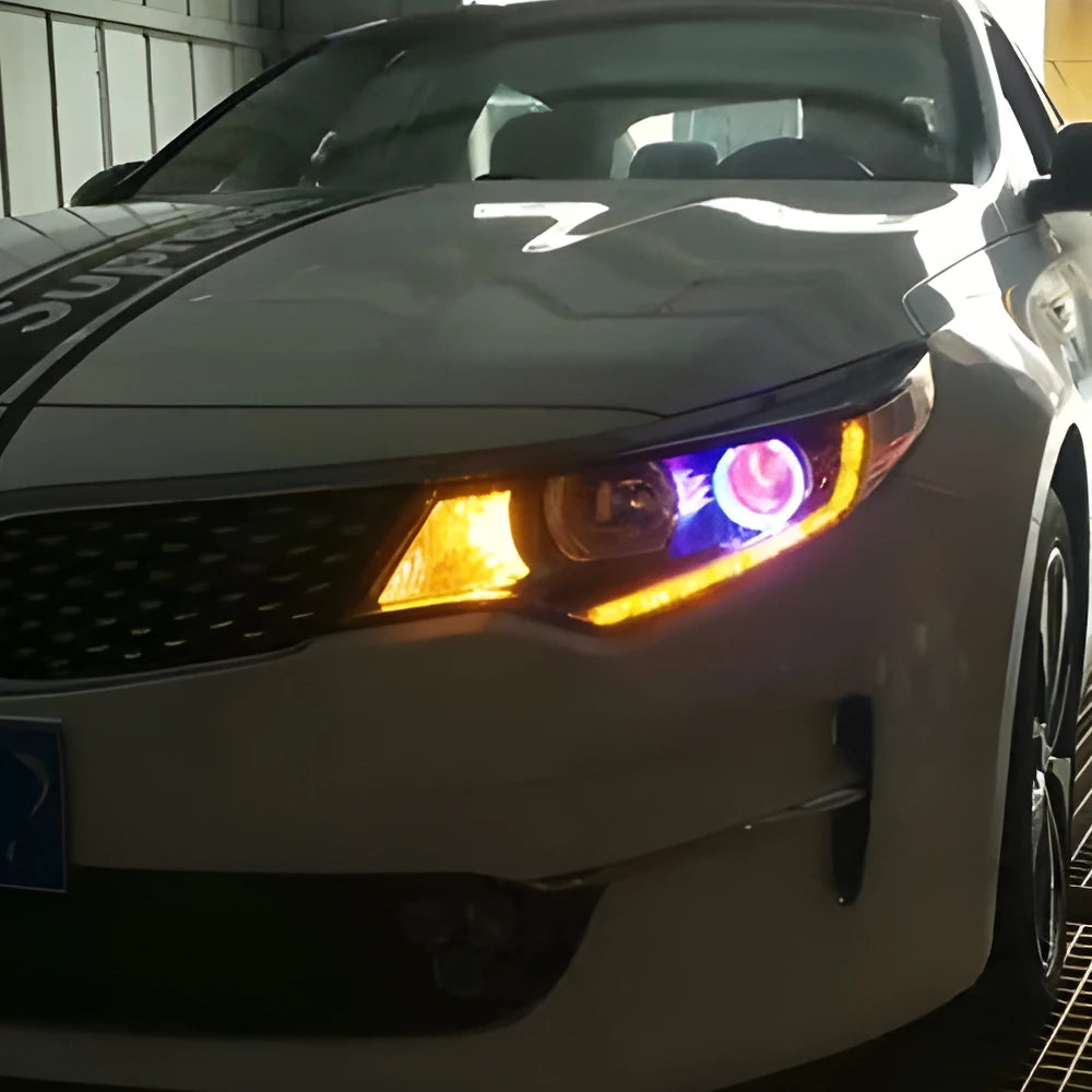 For 2016-2019 for KIA K5 High Quality LED Auto Projector Lens Headlight Assembly 6000k New Condition with Start Effect Accessory