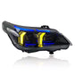 LED Headlights for BMW 5 Series E60 (2005–2010) – Yellow &amp; White Switchable DRL