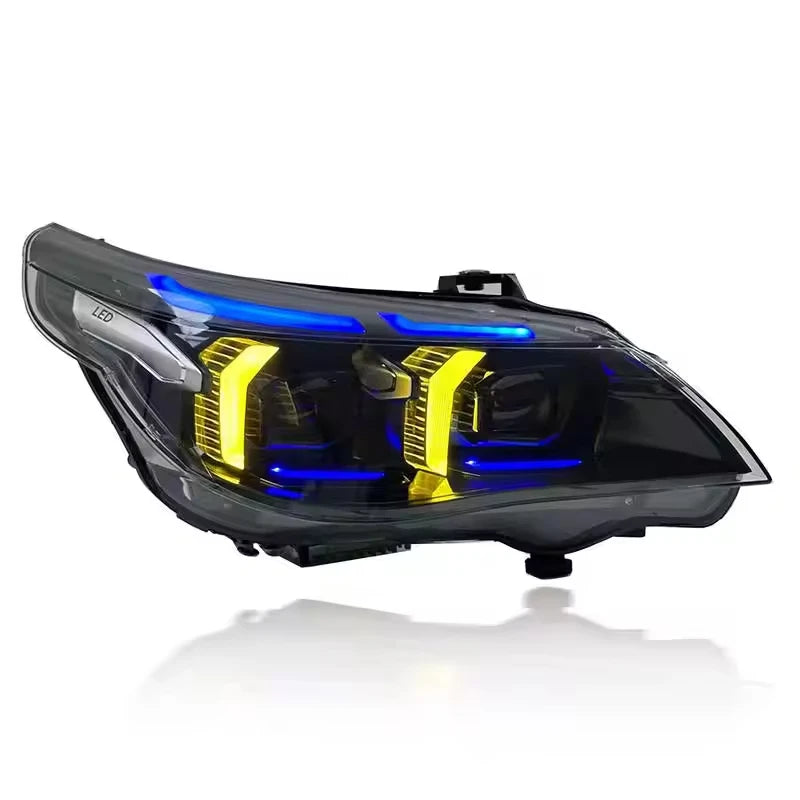 JY High Quality 12V Car Headlight Modification for 5 Series E60 2005-2010 Yellow-White DRL Color Switchable