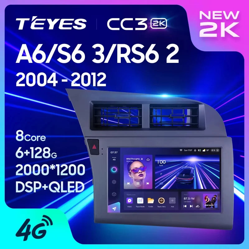 TEYES CC3 2K Android Car Stereo for Audi A6 C6 (2004–2011) | CarPlay &amp; Android Auto Multimedia Navigation System