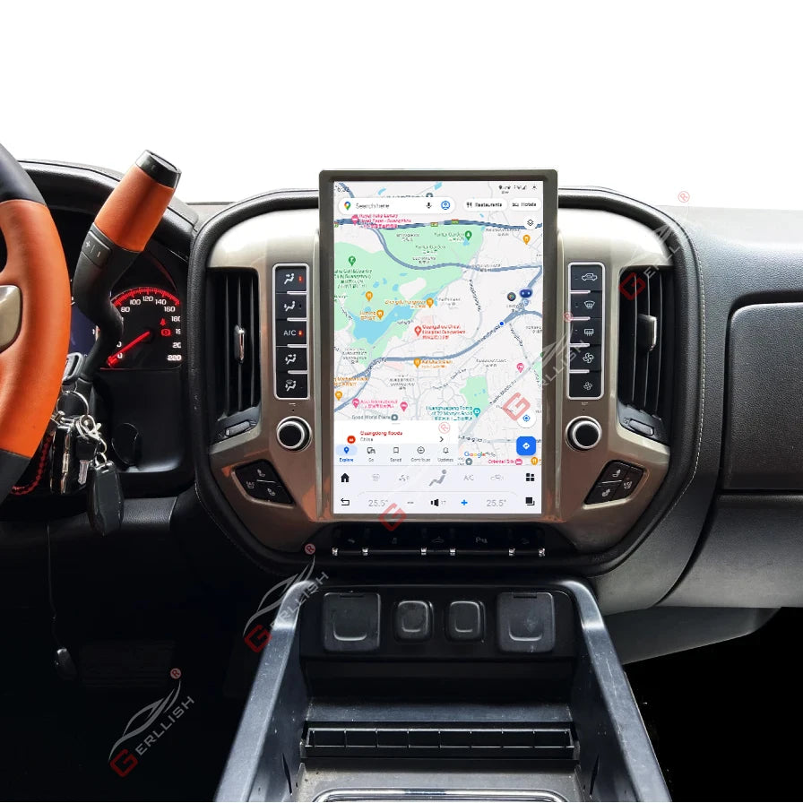 Tesla Style Android Car Stereo for Chevrolet Silverado & GMC Sierra 2014-2020 – Wireless CarPlay, Android Auto & GPS Navigation